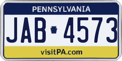 PA license plate JAB4573