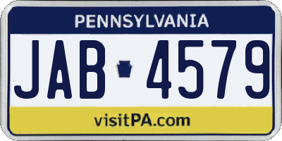 PA license plate JAB4579