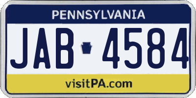 PA license plate JAB4584
