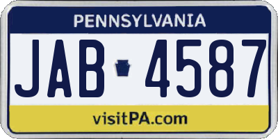 PA license plate JAB4587