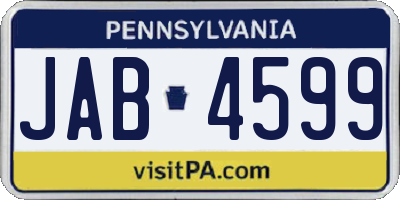 PA license plate JAB4599