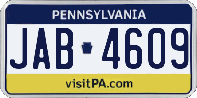 PA license plate JAB4609