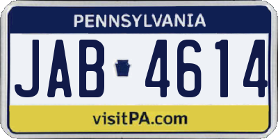 PA license plate JAB4614