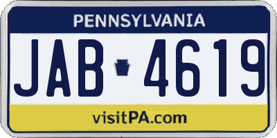 PA license plate JAB4619