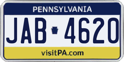 PA license plate JAB4620