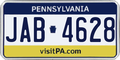 PA license plate JAB4628