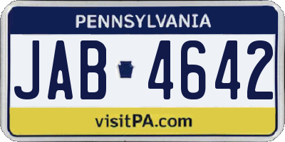 PA license plate JAB4642