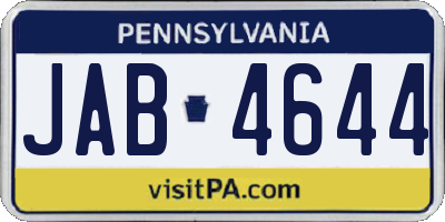 PA license plate JAB4644