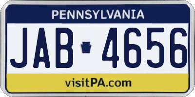 PA license plate JAB4656