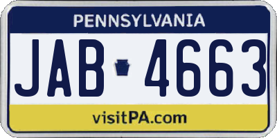 PA license plate JAB4663