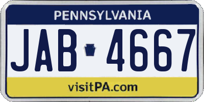 PA license plate JAB4667