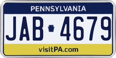PA license plate JAB4679
