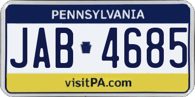 PA license plate JAB4685