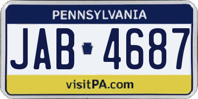 PA license plate JAB4687