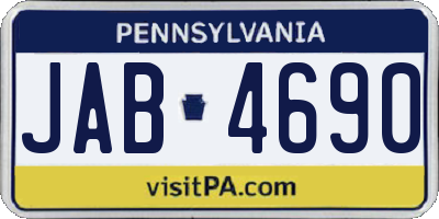 PA license plate JAB4690