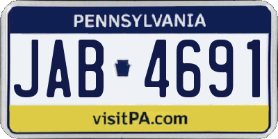 PA license plate JAB4691