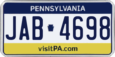 PA license plate JAB4698