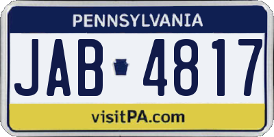 PA license plate JAB4817