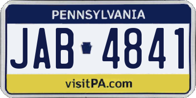 PA license plate JAB4841