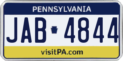 PA license plate JAB4844