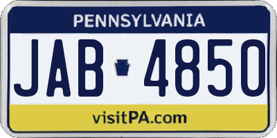 PA license plate JAB4850