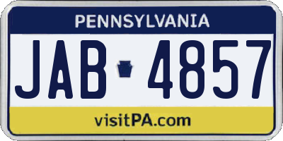 PA license plate JAB4857