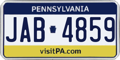 PA license plate JAB4859