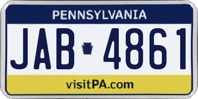 PA license plate JAB4861