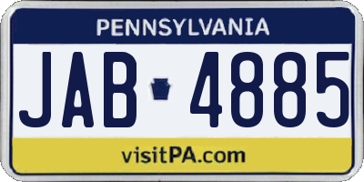 PA license plate JAB4885