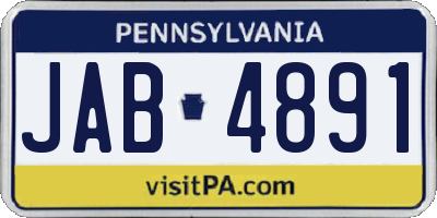 PA license plate JAB4891