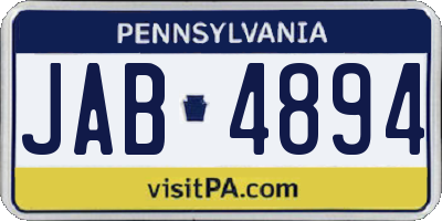 PA license plate JAB4894