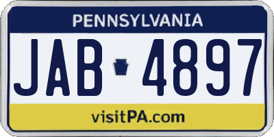 PA license plate JAB4897