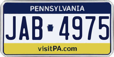 PA license plate JAB4975
