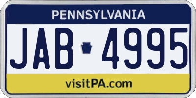 PA license plate JAB4995
