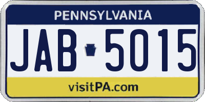 PA license plate JAB5015