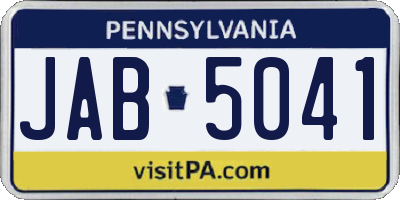 PA license plate JAB5041
