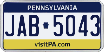 PA license plate JAB5043