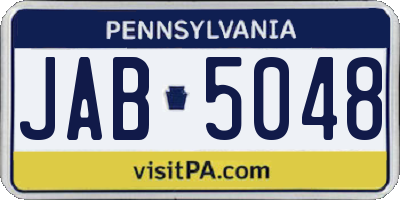 PA license plate JAB5048