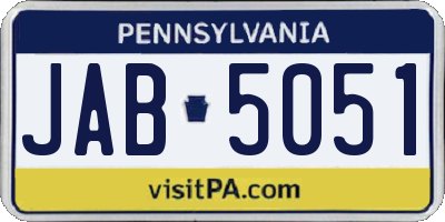 PA license plate JAB5051