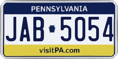 PA license plate JAB5054