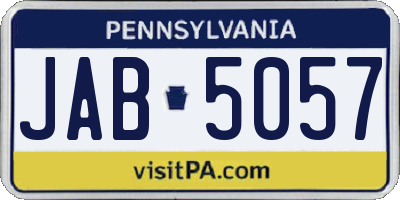 PA license plate JAB5057