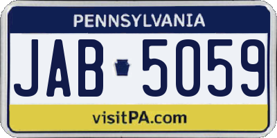 PA license plate JAB5059