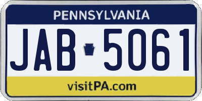 PA license plate JAB5061