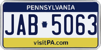 PA license plate JAB5063