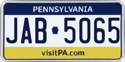 PA license plate JAB5065