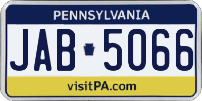 PA license plate JAB5066