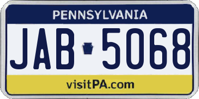 PA license plate JAB5068