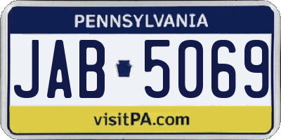 PA license plate JAB5069