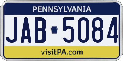 PA license plate JAB5084