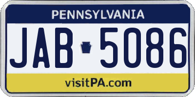 PA license plate JAB5086